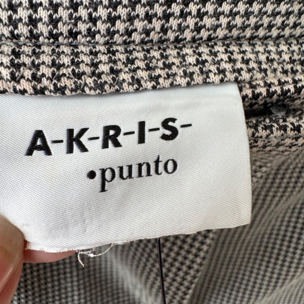 Akris Punto Houndstooth High Waist Ankle Pant Black White 10 - Picture 4 of 9